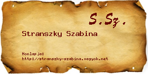 Stranszky Szabina névjegykártya