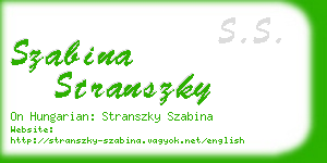 szabina stranszky business card